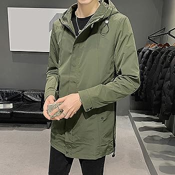 Maiyifu-GJ Men's Spring Fall Mid Long Trench Coat